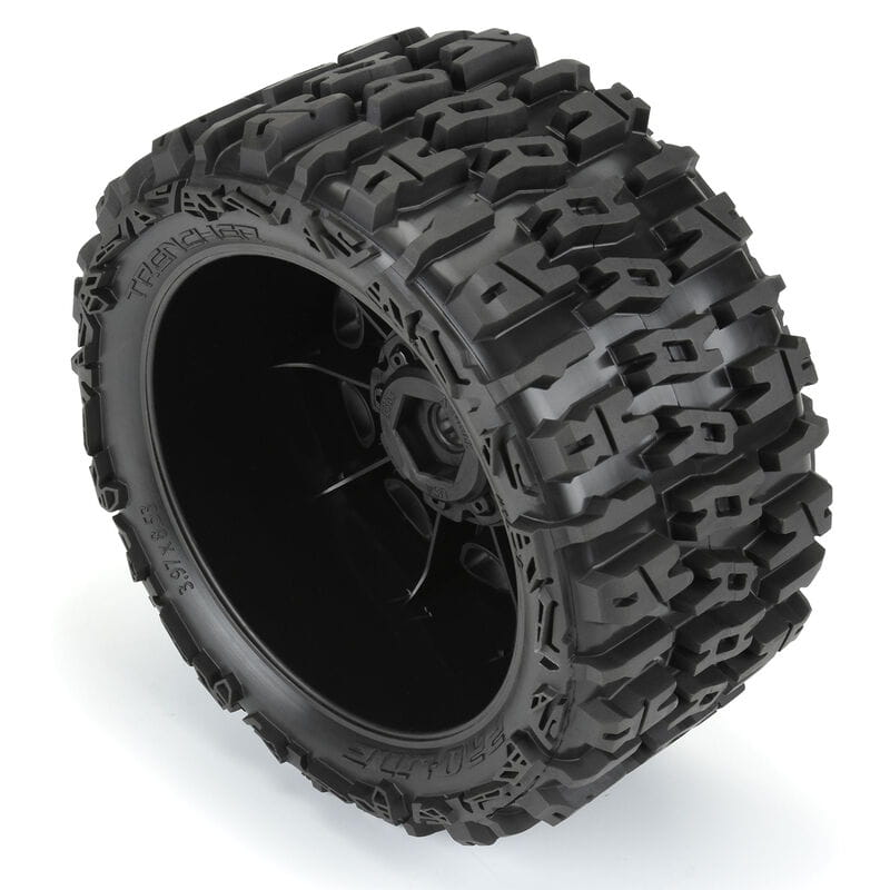 Proline 1_6 Trencher F_R 5.7” Reifen Mounted 24mm Black Raid 8x48 Hex _2_ - RC-Zubehoer