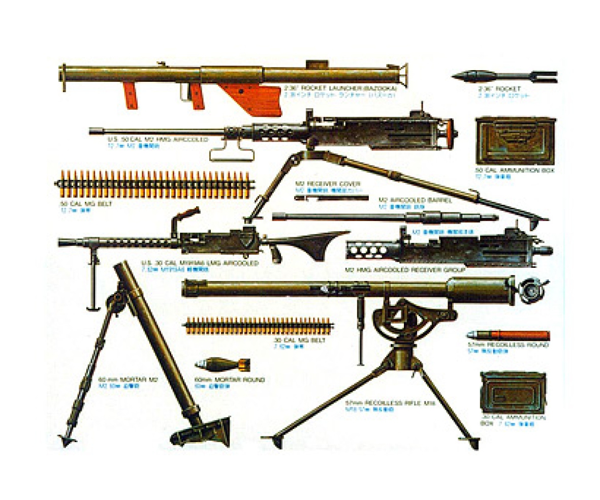 Tamiya Diorama Set US Infanterie Waffen 1_35 Plastik Modellbau Militaer Bausatz - RC-Zubehoer