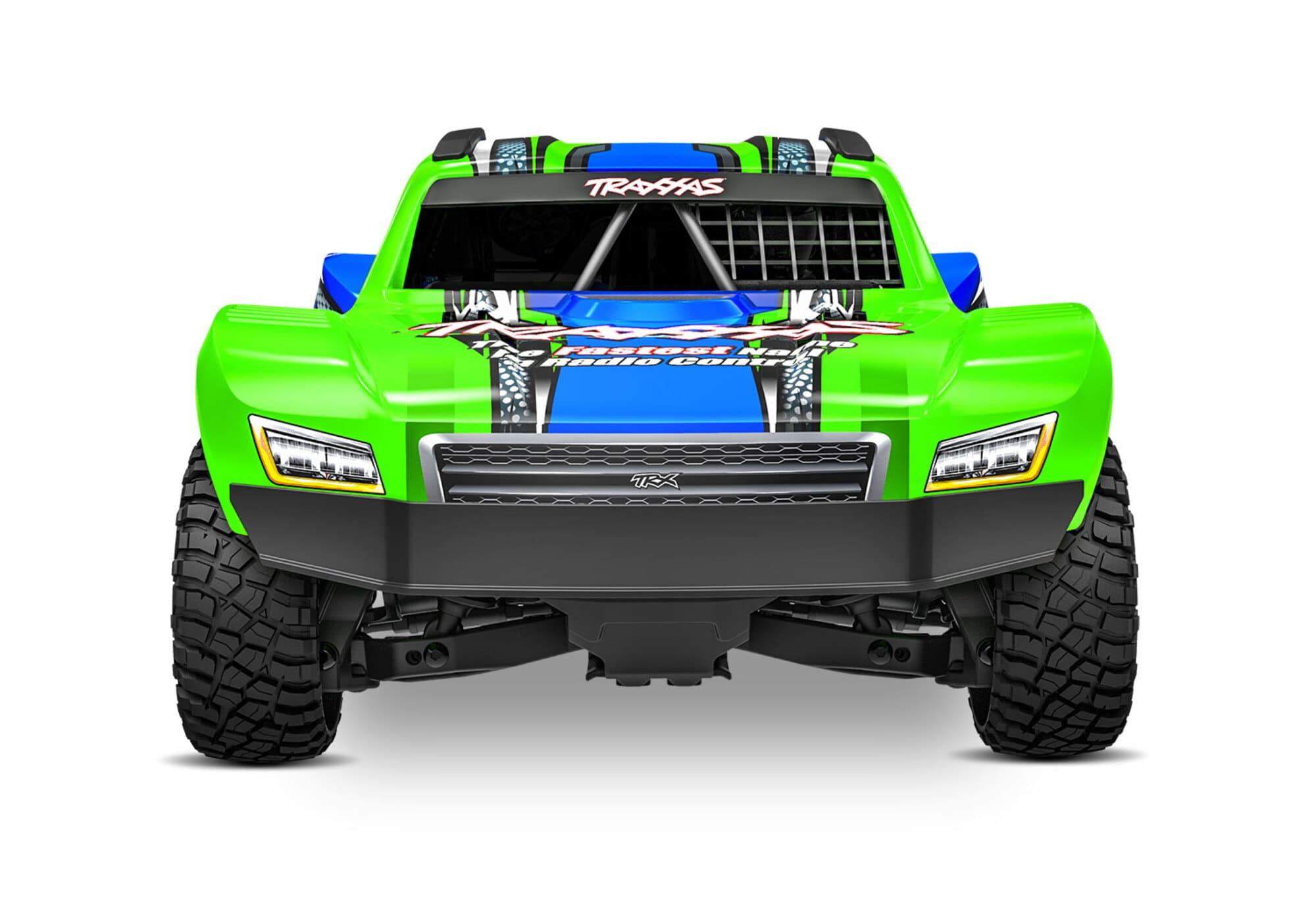 Traxxas Mini-Slash BL-2S 4x4 Gruen Short Course RC Truck mit Akku und Ladegeraet