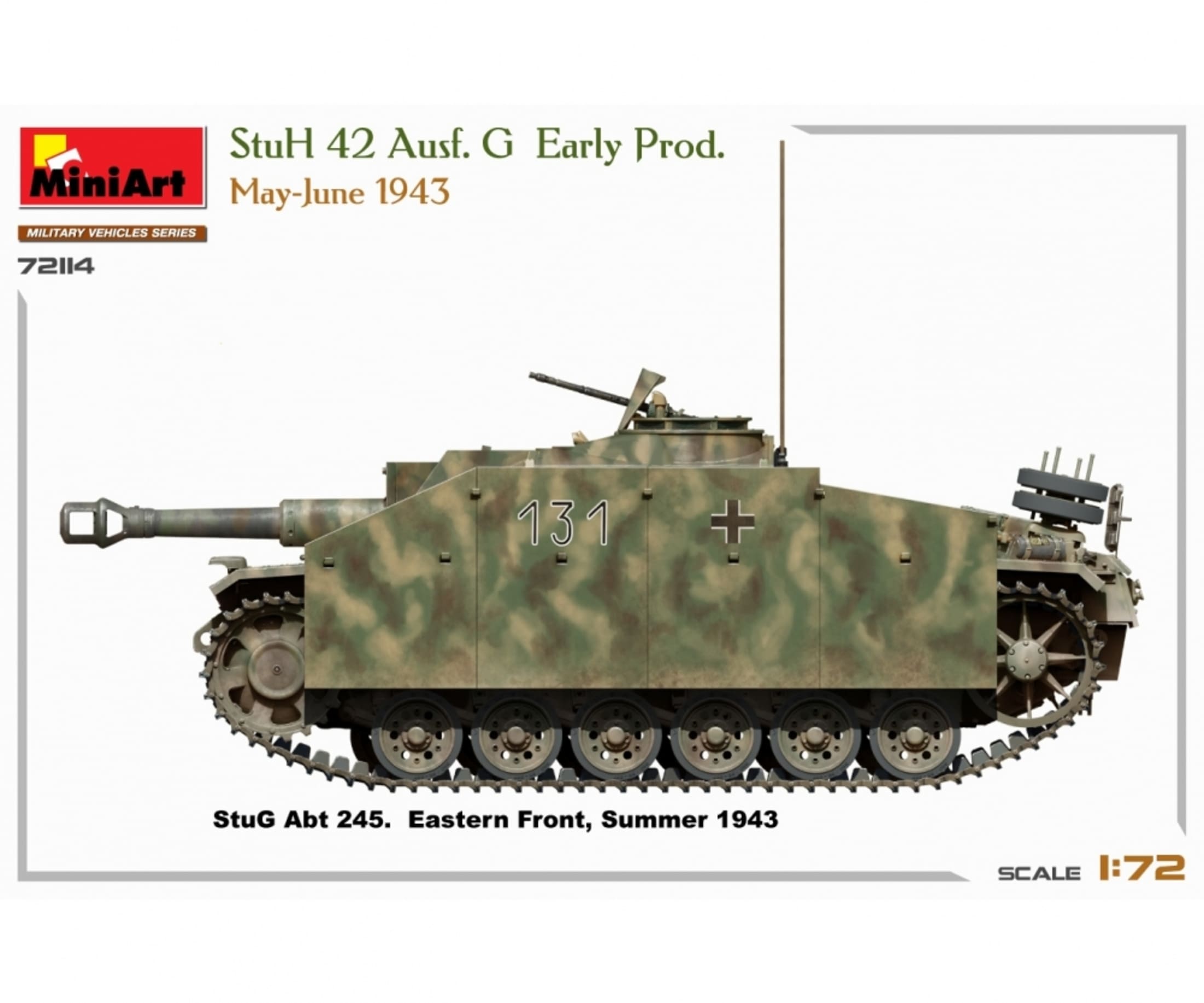MiniArt 1_72 StuH 42 Ausf. G fruehe Produktion Plastik Modellbausatz - RC-Zubehoer