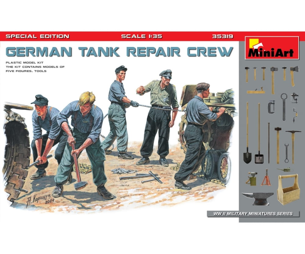 MiniArt 1:35 Figuren Dt. Pz Mechniker m. Werkz. (5) Plastik Modellbau