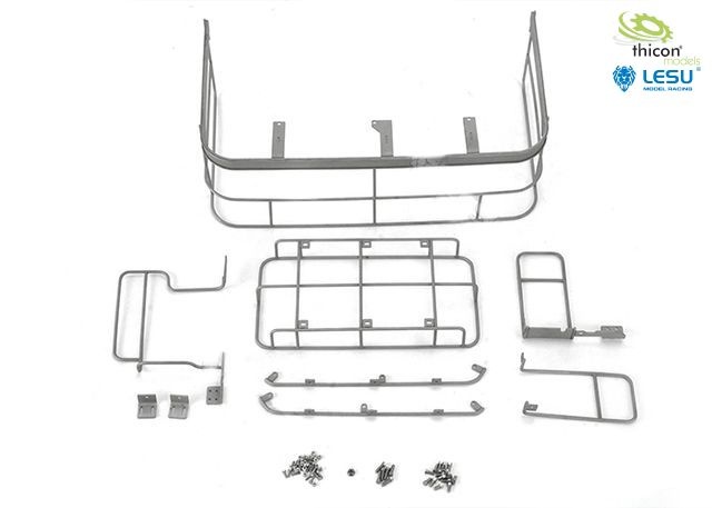 Lesu Gelaender-Set aus Edelstahl fuer 36t-Bagger 58300 - RC-Zubehoer
