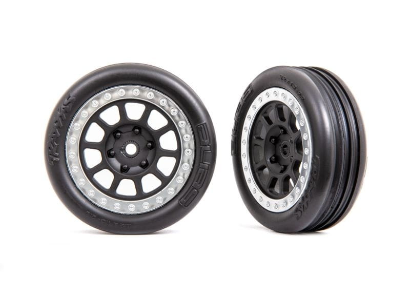 Traxxas Alias Reifen auf Felge Bandit 2.2 Graphite-grau Satin-Chrom - RC-Zubehoer
