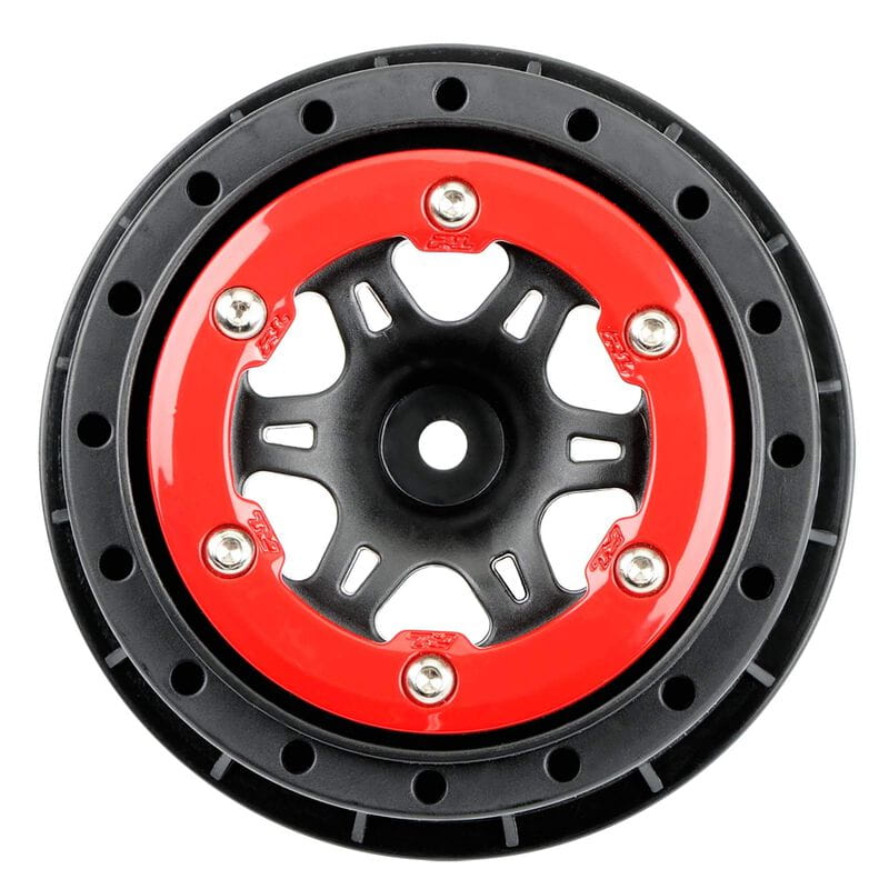 Proline Sixer 2.2/3.0 Red/Black Bead-Loc R Wheels (2): SLH