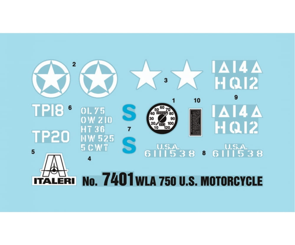 Italeri 1:9 WLA 750 US Military Motorcycles