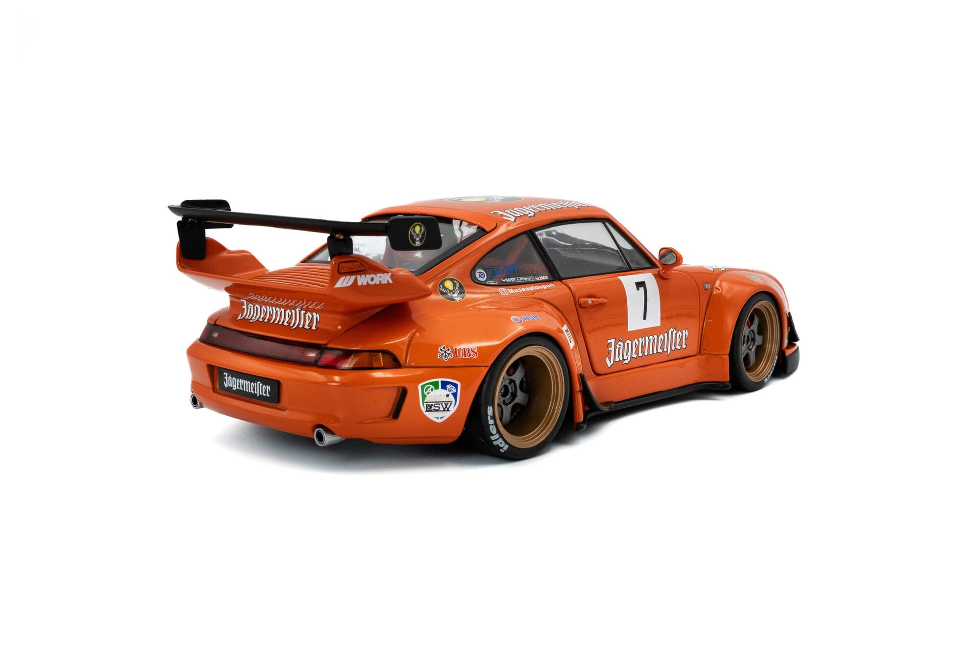 Solido RWB 911 Jaegermeister Orange Standmodellauto im Massstab 1_18