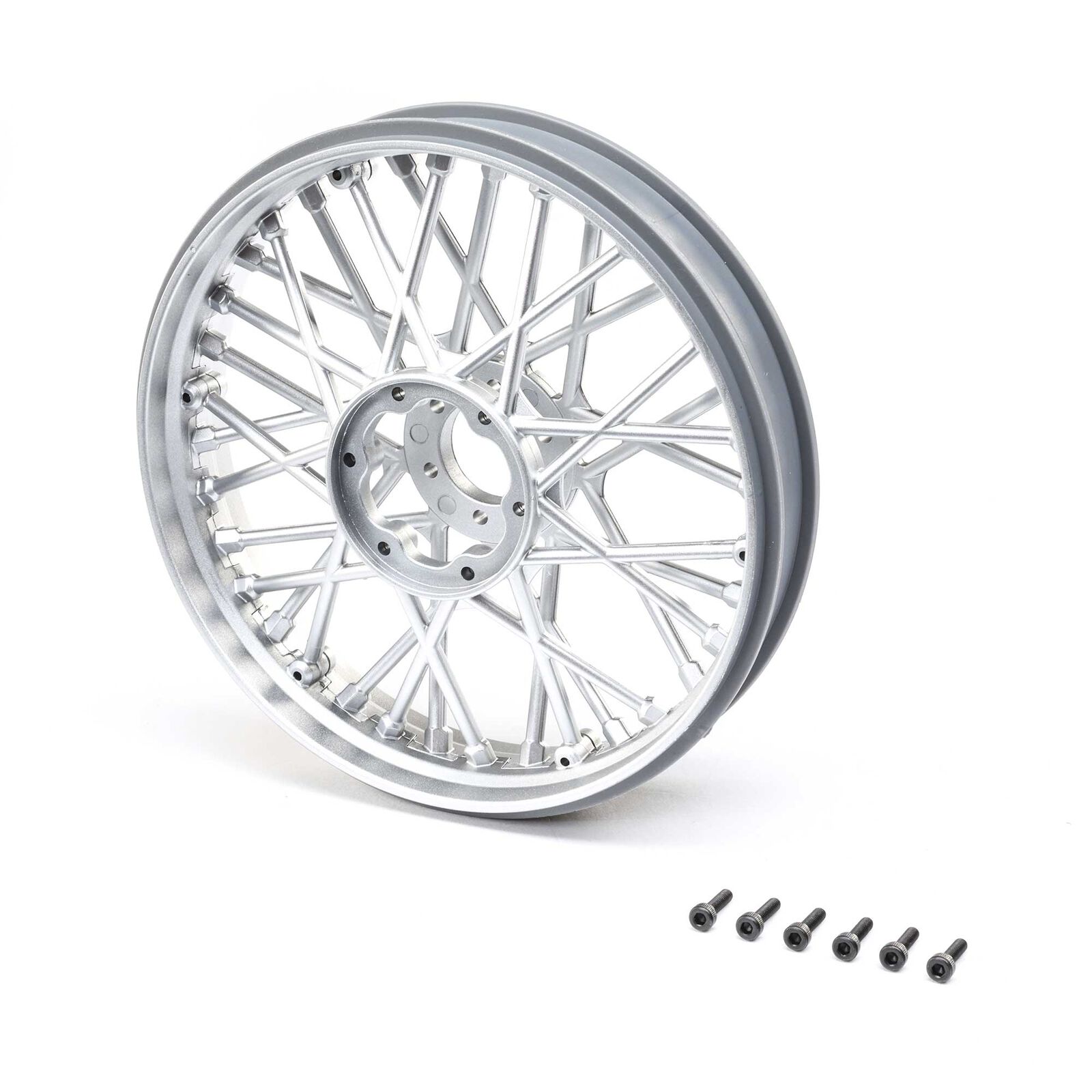 Losi Front Wheel Set Satin Chrome: Motorrad Promoto-MX