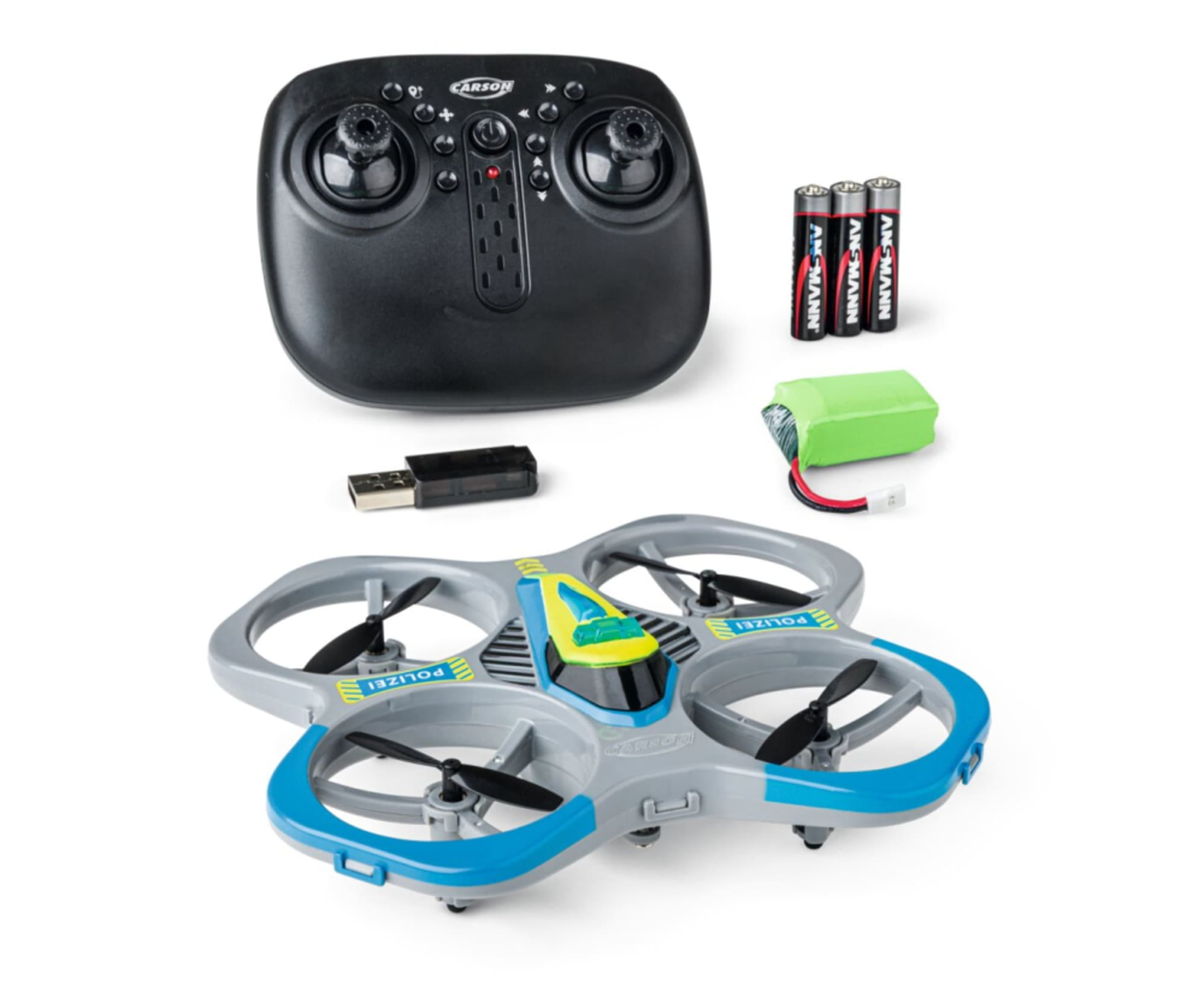 Carson RC Spielzeug Cyber Drone Polizei 2_4 GHz 100% RTF - ferngesteuertes RC Modell
