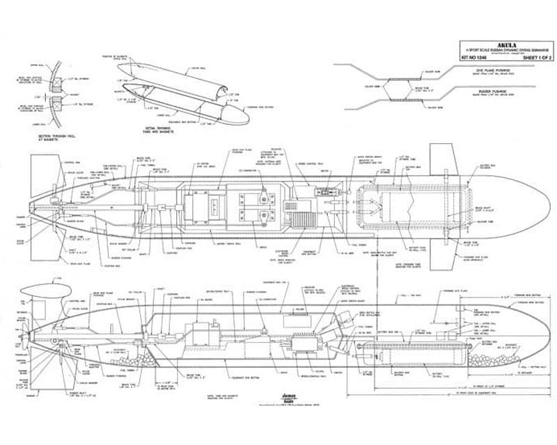 Dumas Boats RC Akula U-Boot 1:128 Bausatz