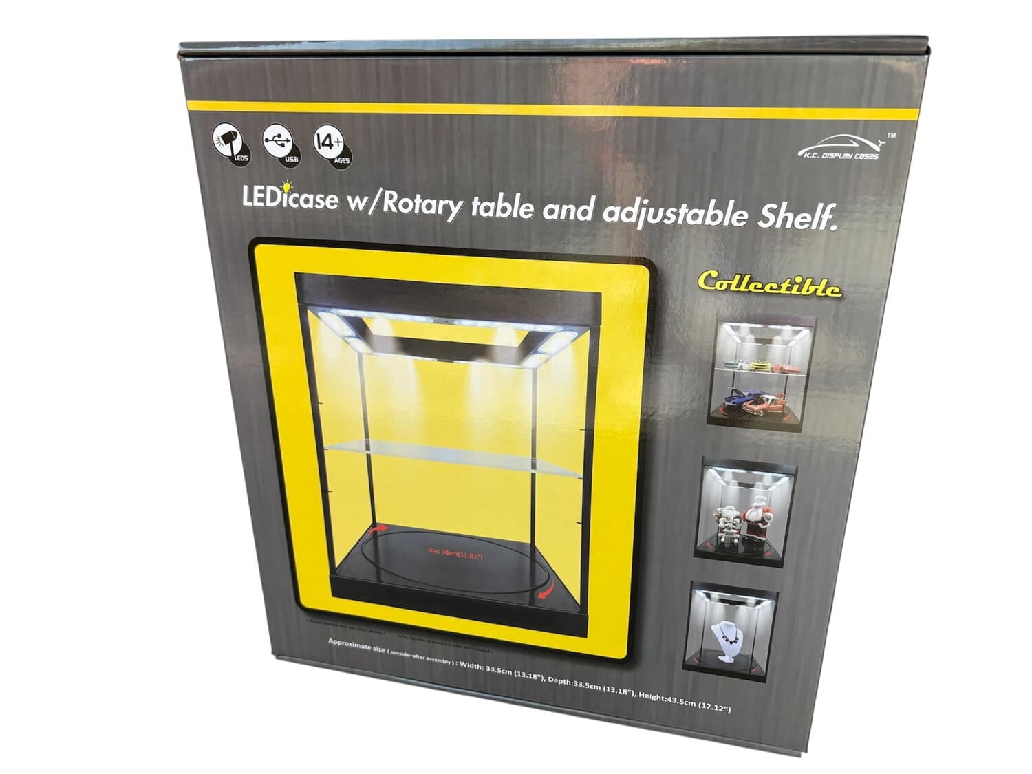 Triple9 LED-Vitrine 1_18 Weiss mit Spiegelrueckwand und Drehteller_