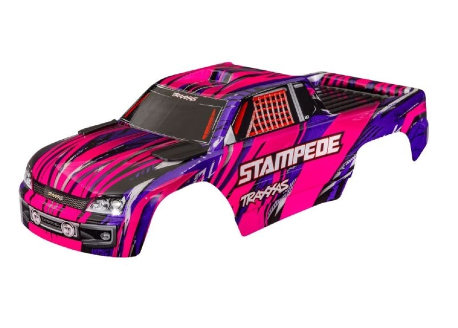 Traxxas Karosserie Stampede - VXL pink clipless mit Aufkleber - RC-Zubehoer