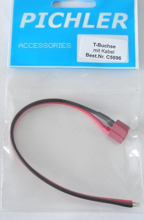 Pichler T-Stecker _ Buchse _ mit Kabel - RC-Zubehoer