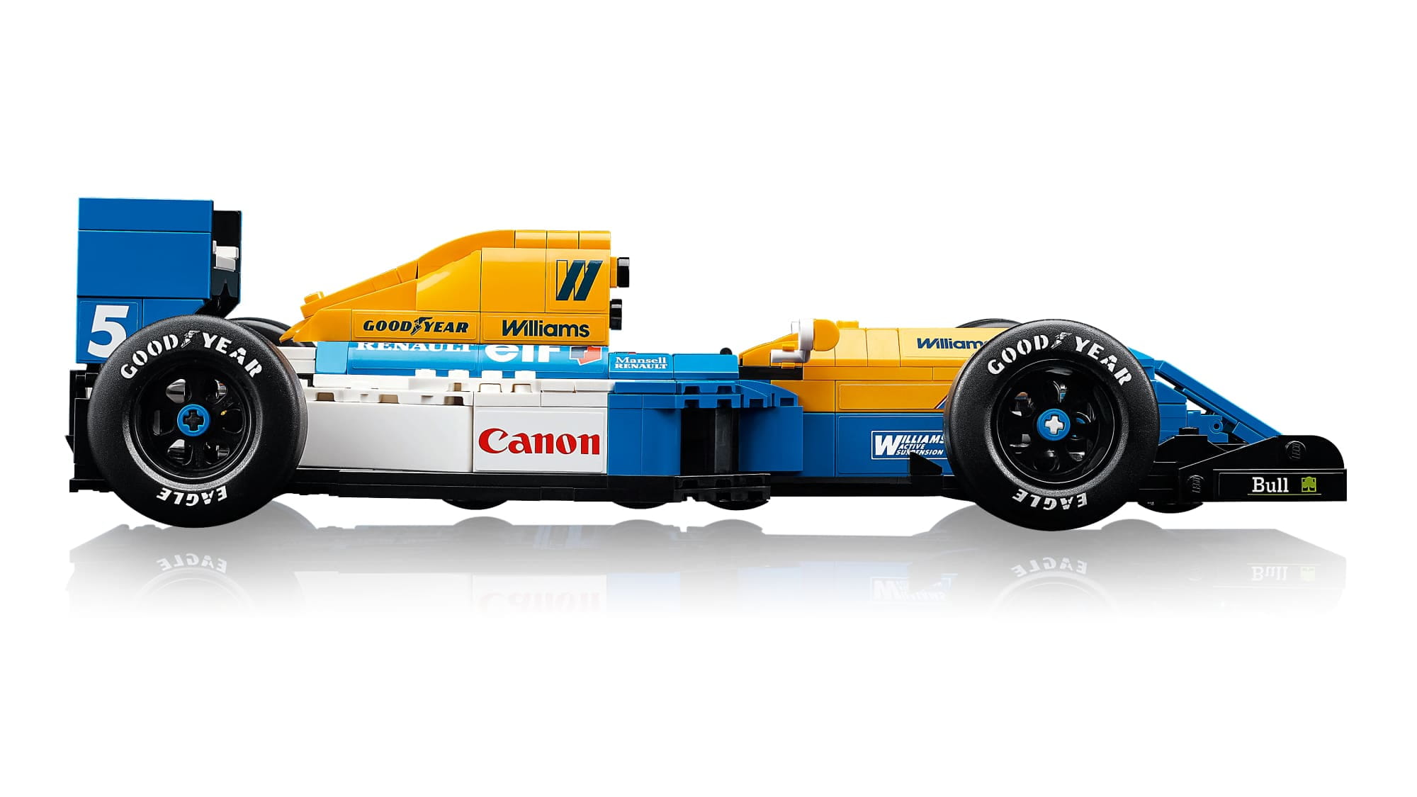 lego icons williams racing fw14b mit nigel mansell LEGO® Icons Williams Racing FW14B Modell mit Nigel Mansell - Detailansicht