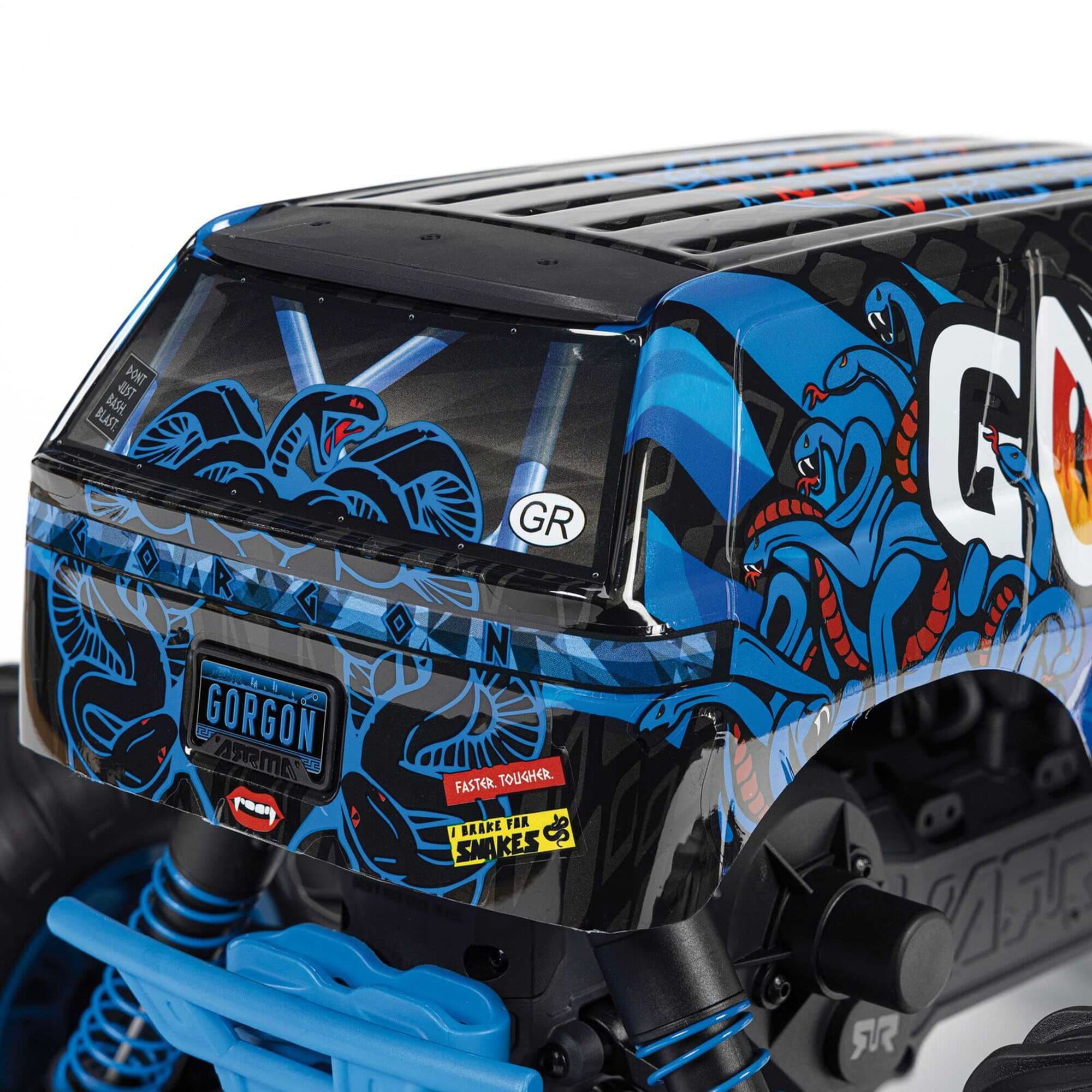 ARRMA GORGON MT 2WD RTR Monster Truck Blau_ RC Fahrzeug mit Akku und Ladegeraet
