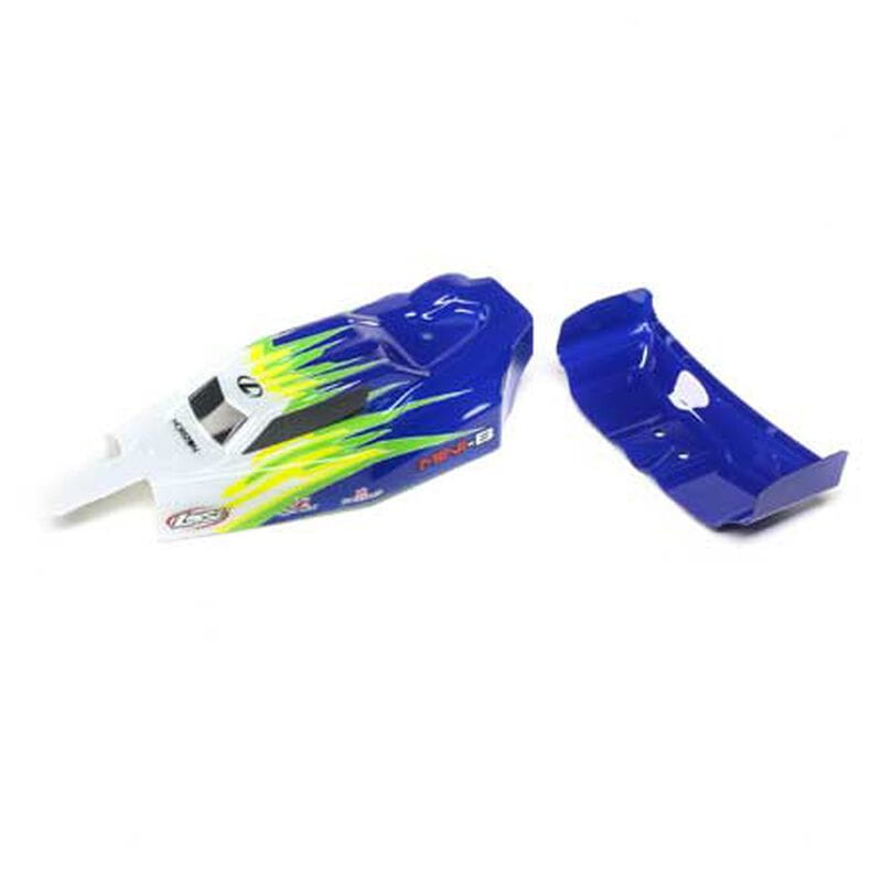 Losi Body_ Wing_ Blue_White_ Mini-B - RC-Zubehoer