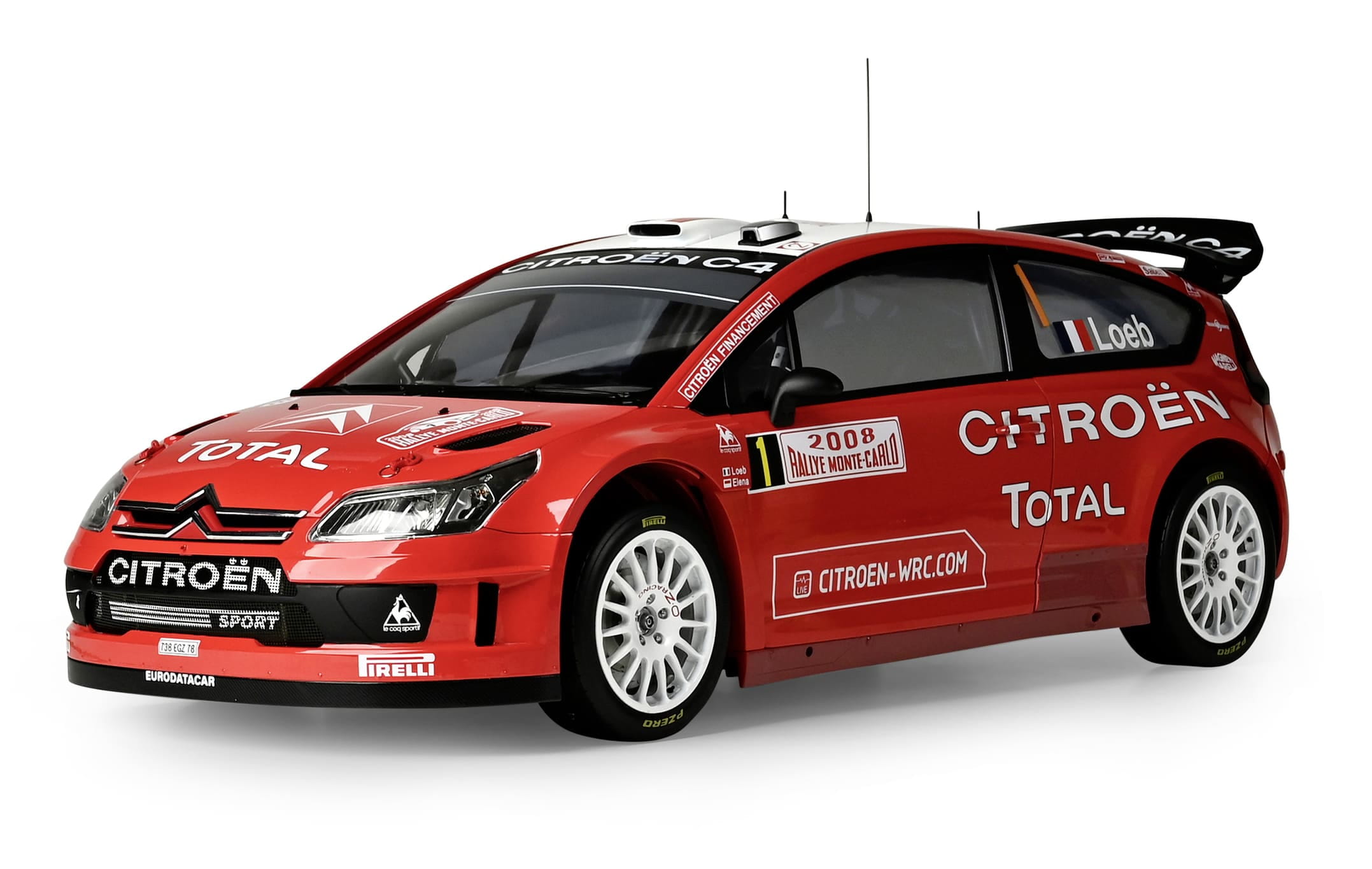 Modellbausatz Citroen C4 WRC 1_8 Rallye Monte Carlo 2008 mit beweglichen Teilen und Soundfunktion