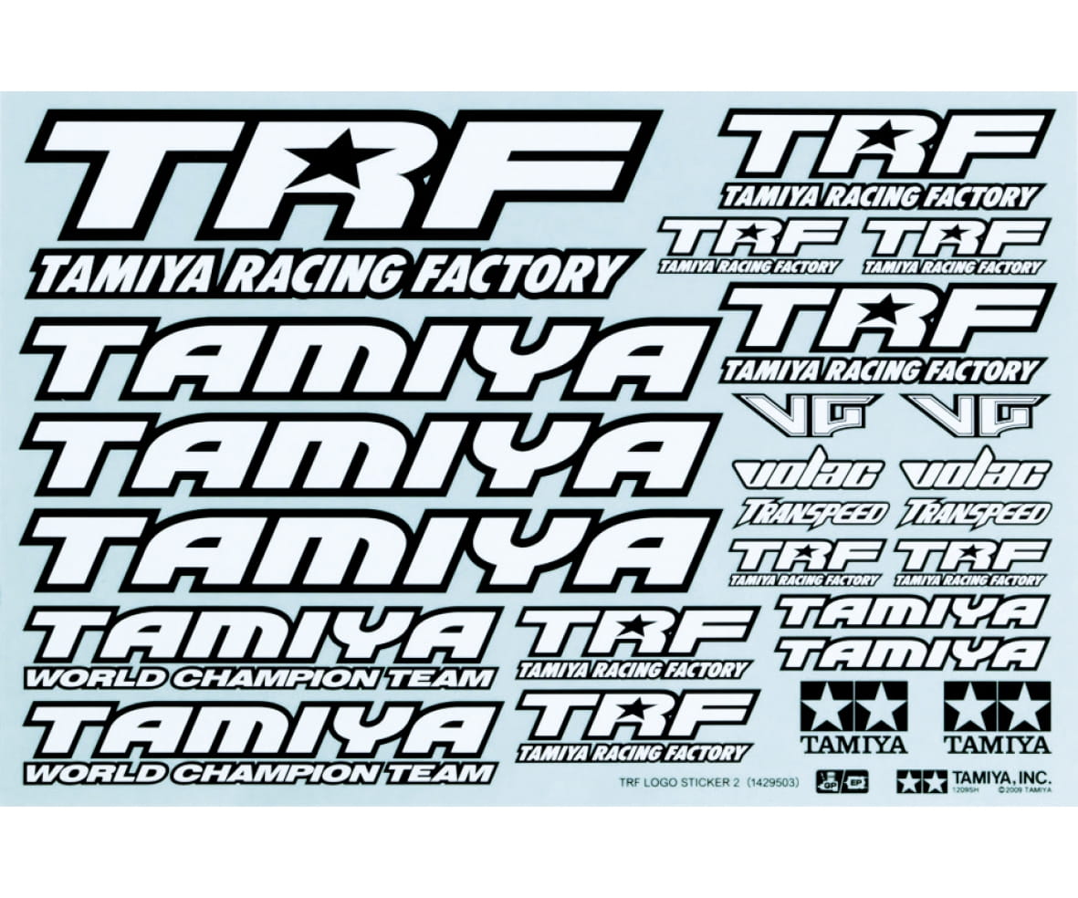 Tamiya 1:10 Sticker-Set TRF schwarz/weiss
