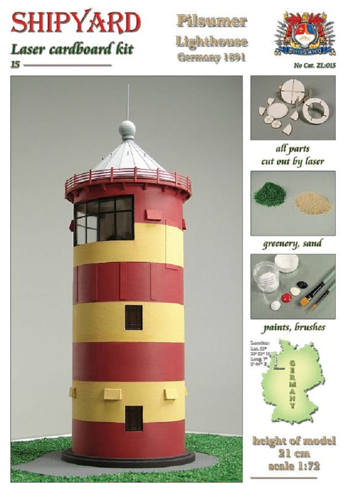 Shipyard Leuchtturm Pilsumer Lighthouse Germany 1891 1:72 Laser Kartonbausatz Shipyard Leuchtturm Pilsumer Lighthouse Germany 1891 1:72 Laser Kartonbausatz