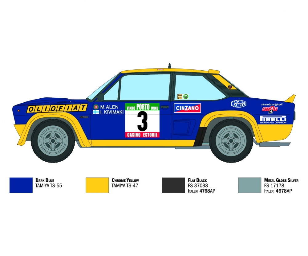 Italeri 1:24 Fiat 131 Abarth Rally  OLIO FIAT Plastik Modellbau