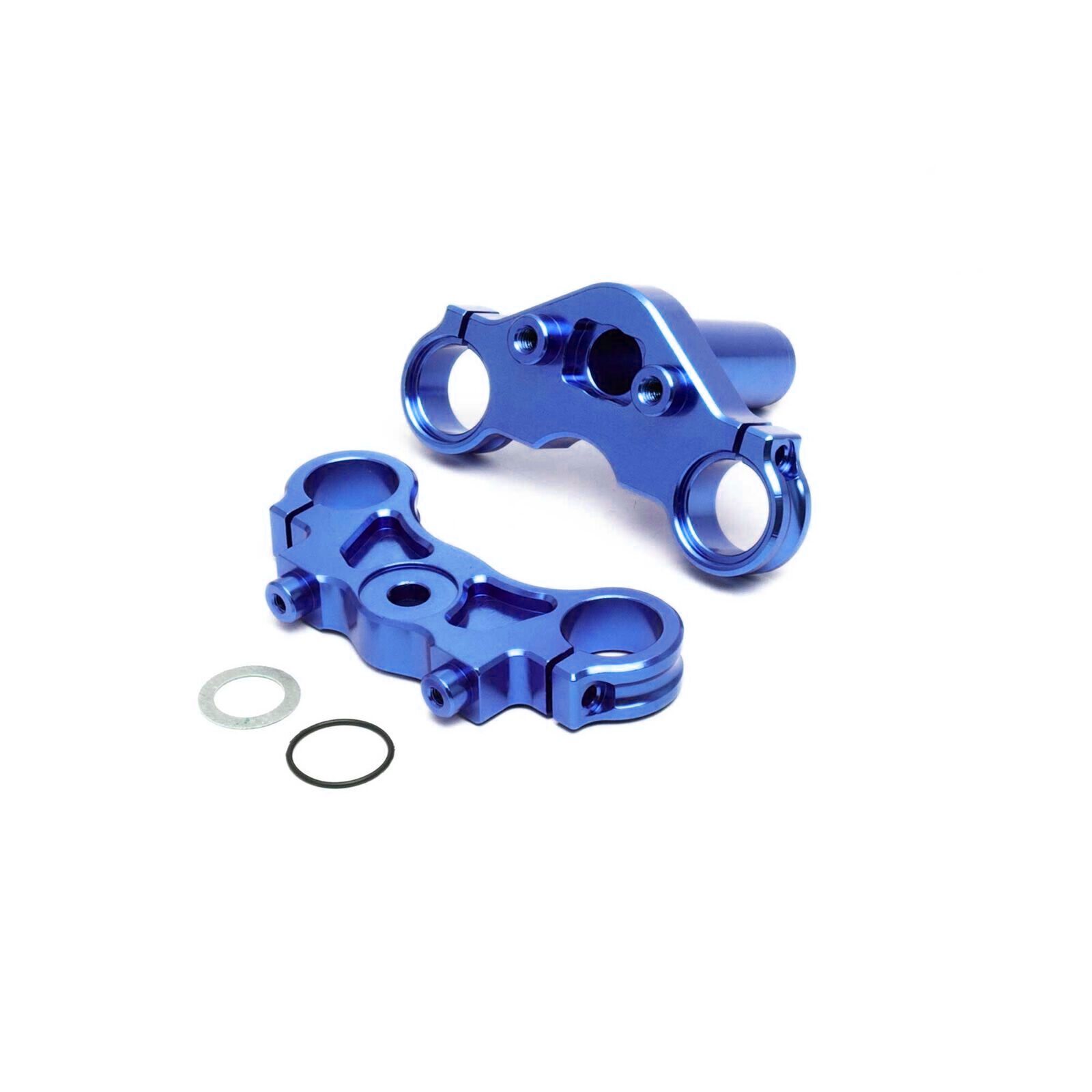 Losi Aluminum Triple Clamp Set Blue_ Motorrad Promoto-MX - RC-Zubehoer