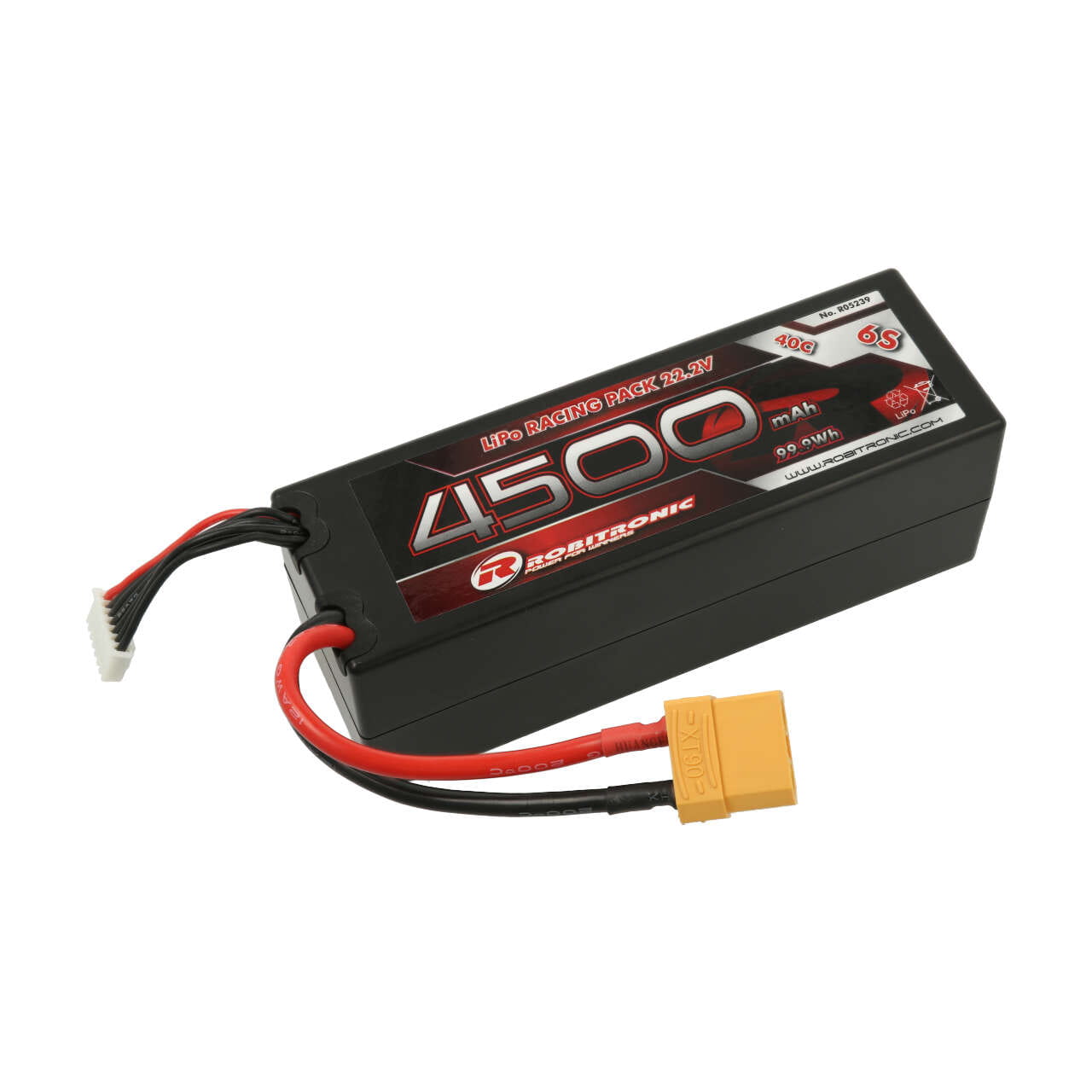 Robitronic LiPo Akku 18,5V 4500mAh 6S 40C XT-90 Stecker Robitronic LiPo Akku 18,5V 4500mAh 6S 40C XT-90 Stecker
