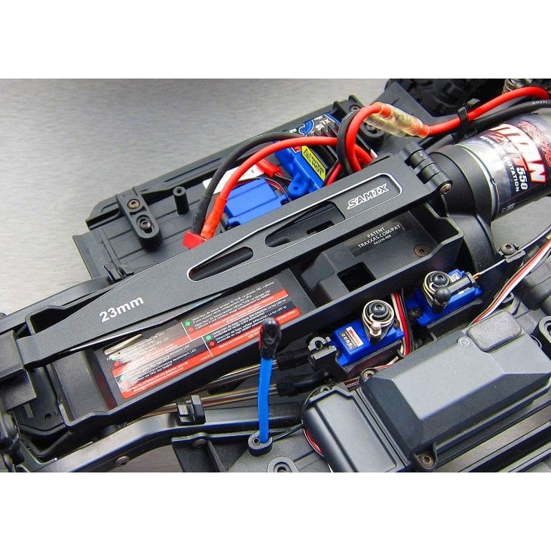 SAMIX Alu Batteriehalteplatte schwarz fuer Traxxas TRX4 - 6 - RC-Zubehoer