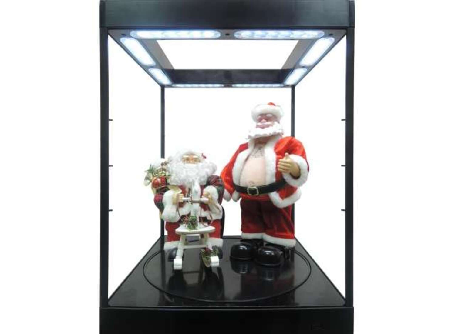 Triple9 LED-Vitrine 1_18 Schwarz mit Drehteller und Regalboden_