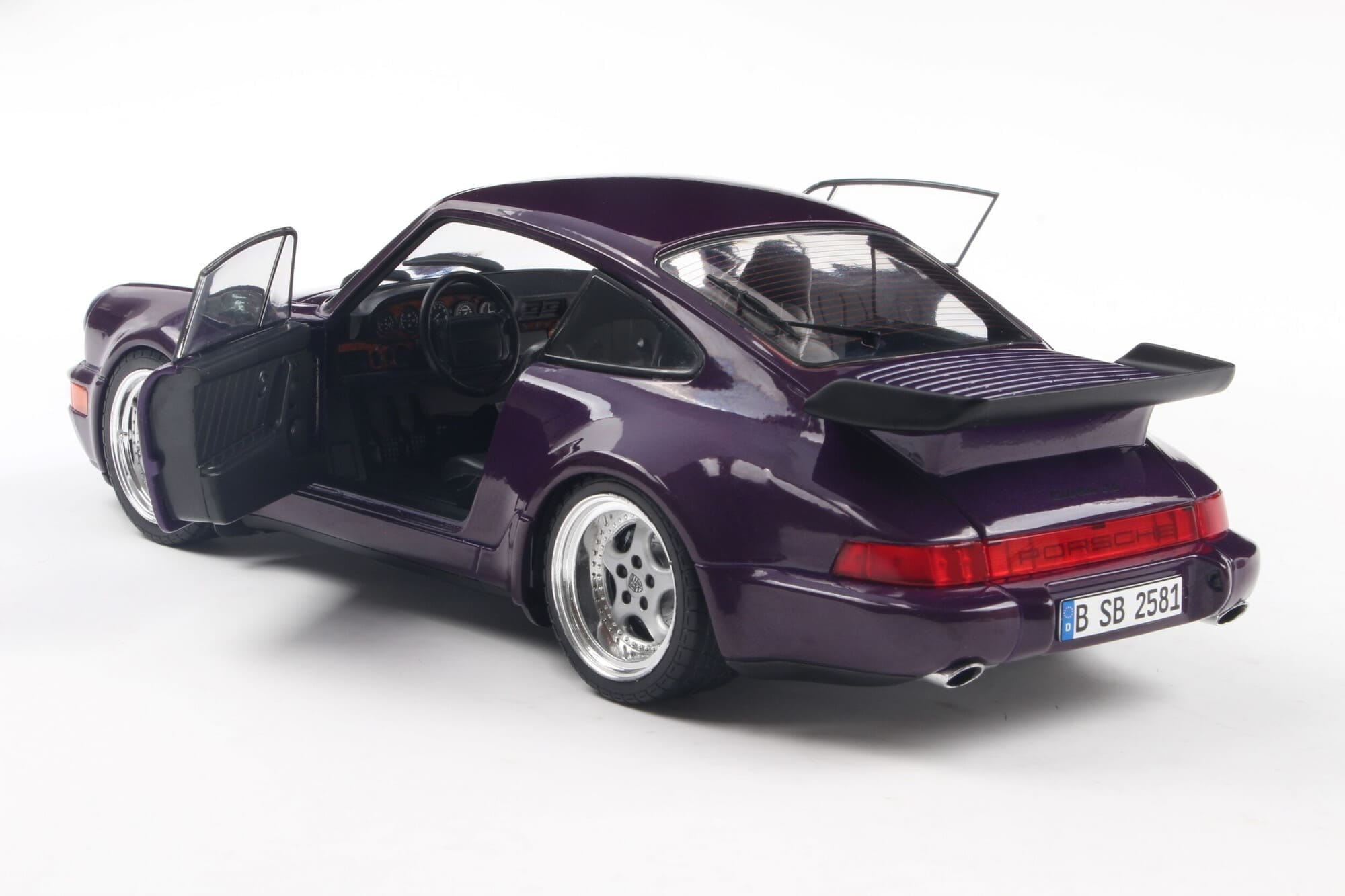 Solido Porsche 911 _964_ Turbo Violet Blue Metallic Standmodellauto im Massstab 1_18_