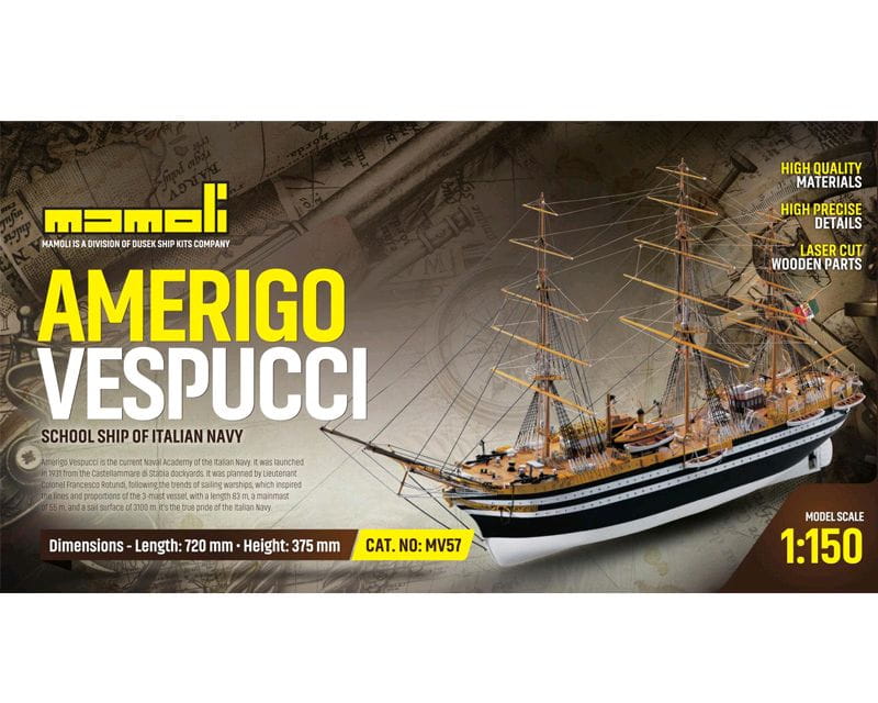 Mamoli Amerigo Vespucci Italienisches Segelschulschiff 1:150 Holz Bausatz