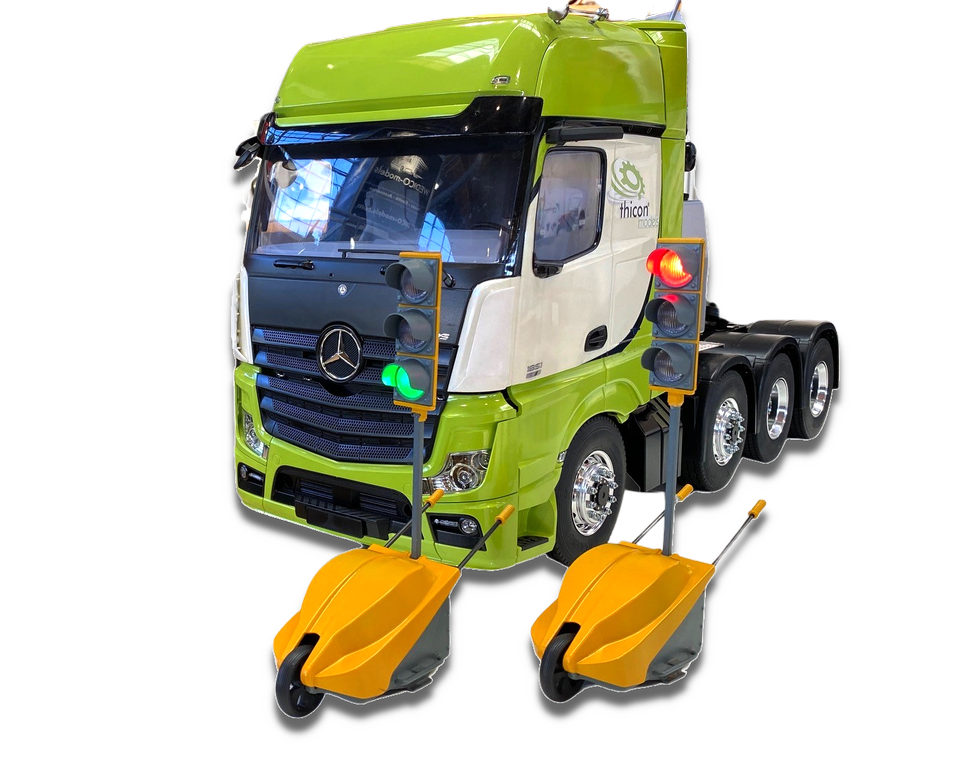 Thicon 1_14 Baustellen-Ampel-Set gelb mit Funk - RC-Zubehoer