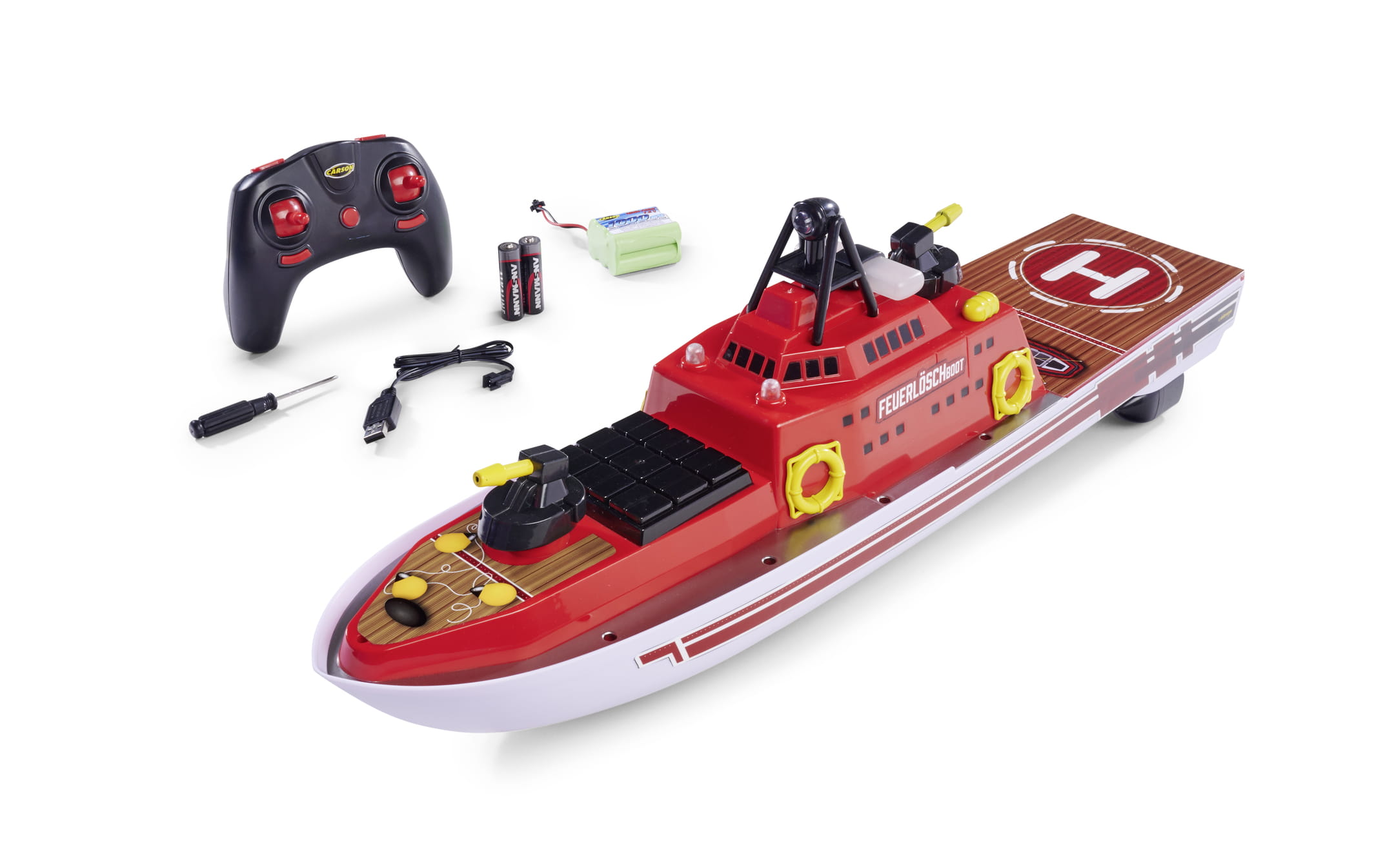 Carson RC Feuerloeschboot mit Wasserwerfer 2_4GHz 100% RTR