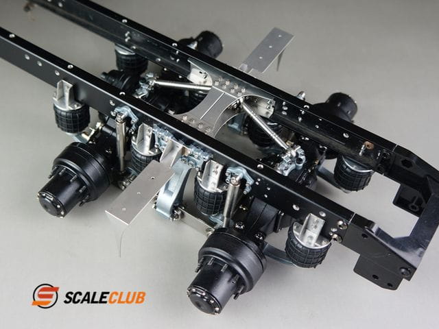 ScaleClub 1_14 Tandem-Achsaufhaengung mit Lufederattrappen - RC-Zubehoer