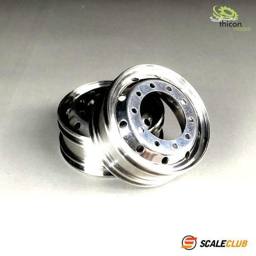 ScaleClub 1_14 Felgensatz vorne breit 10x Rund-Loch Edelstahl - RC-Zubehoer