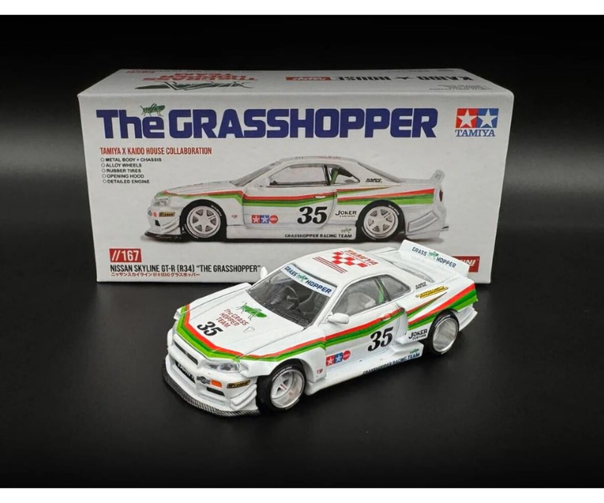 Tamiya Kaido House The Grasshopper Nissan Skyline GT-R R34 1_64