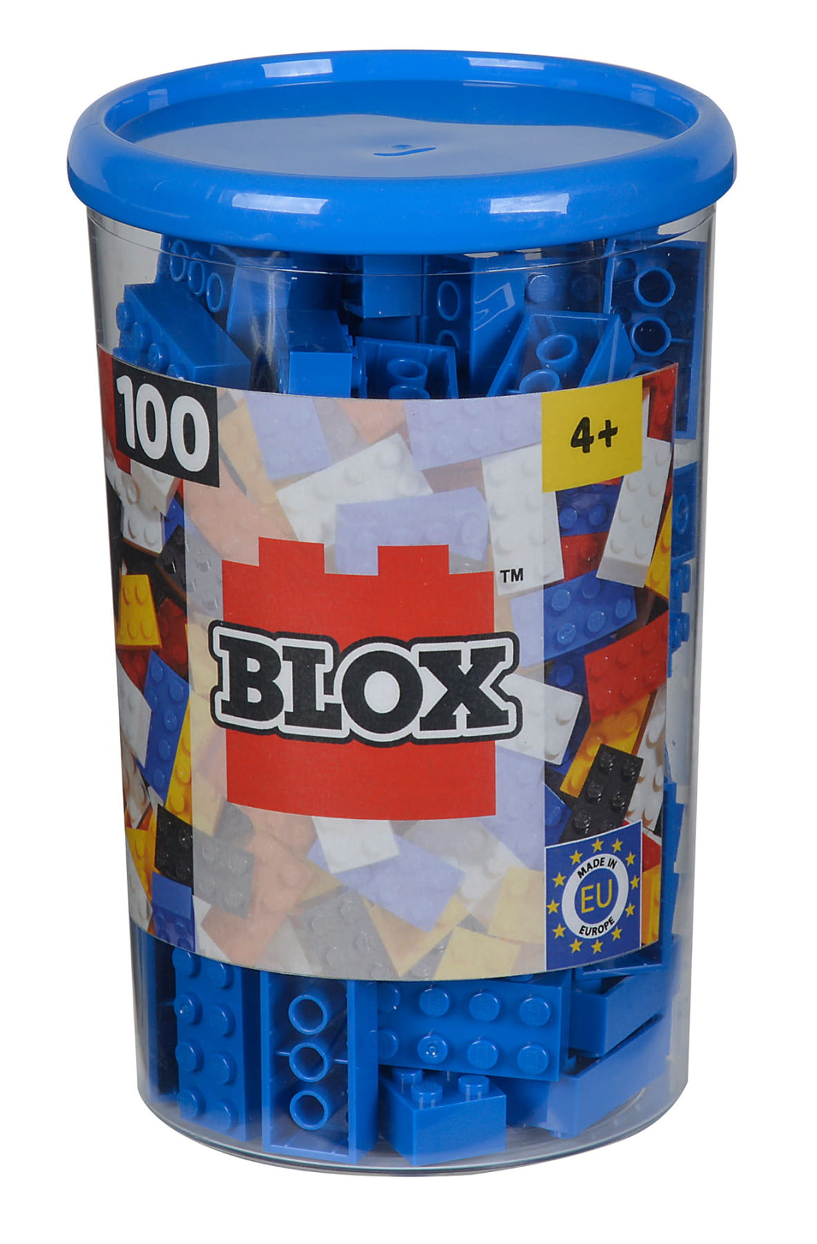 Simba Toys Bausteine Blox 100 blaue 8er Steine in Dose