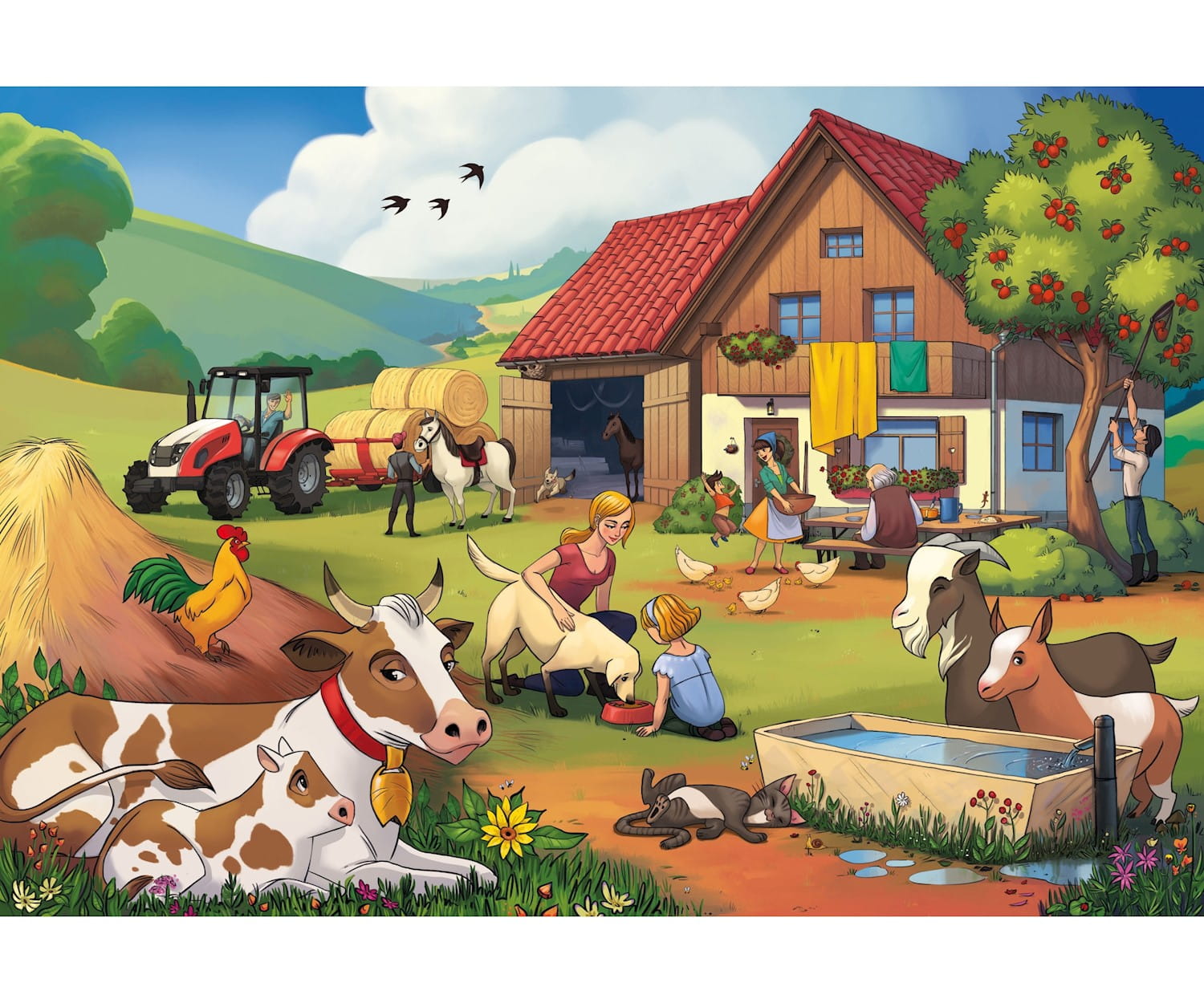 Noris XXL Puzzle Urlaub auf dem Bauernhof
