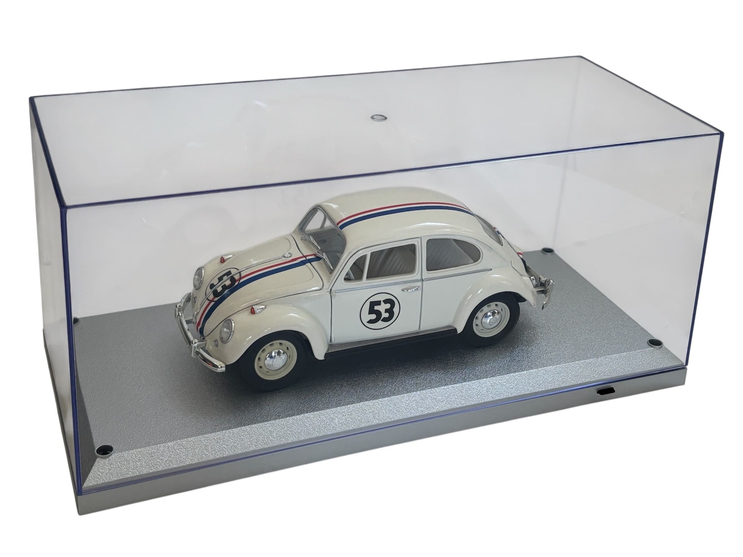 Triple9 LED Modellauto Vitrine 1_18 mit silberne Basis_