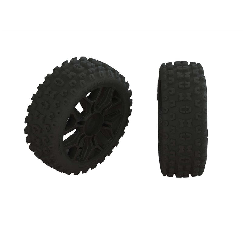 Arrma Reifen Set 2HO Tire Set Glued Black (2)