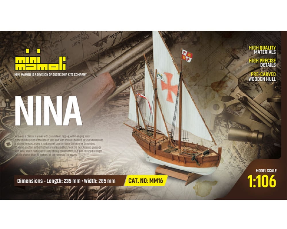 Mini Mamoli Segelschiff Nina 1:106 Holz Bausatz