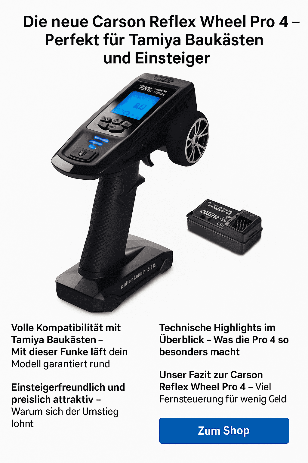 Carson Reflex Wheel Pro 4 Fernsteuerung mit und Empfänger