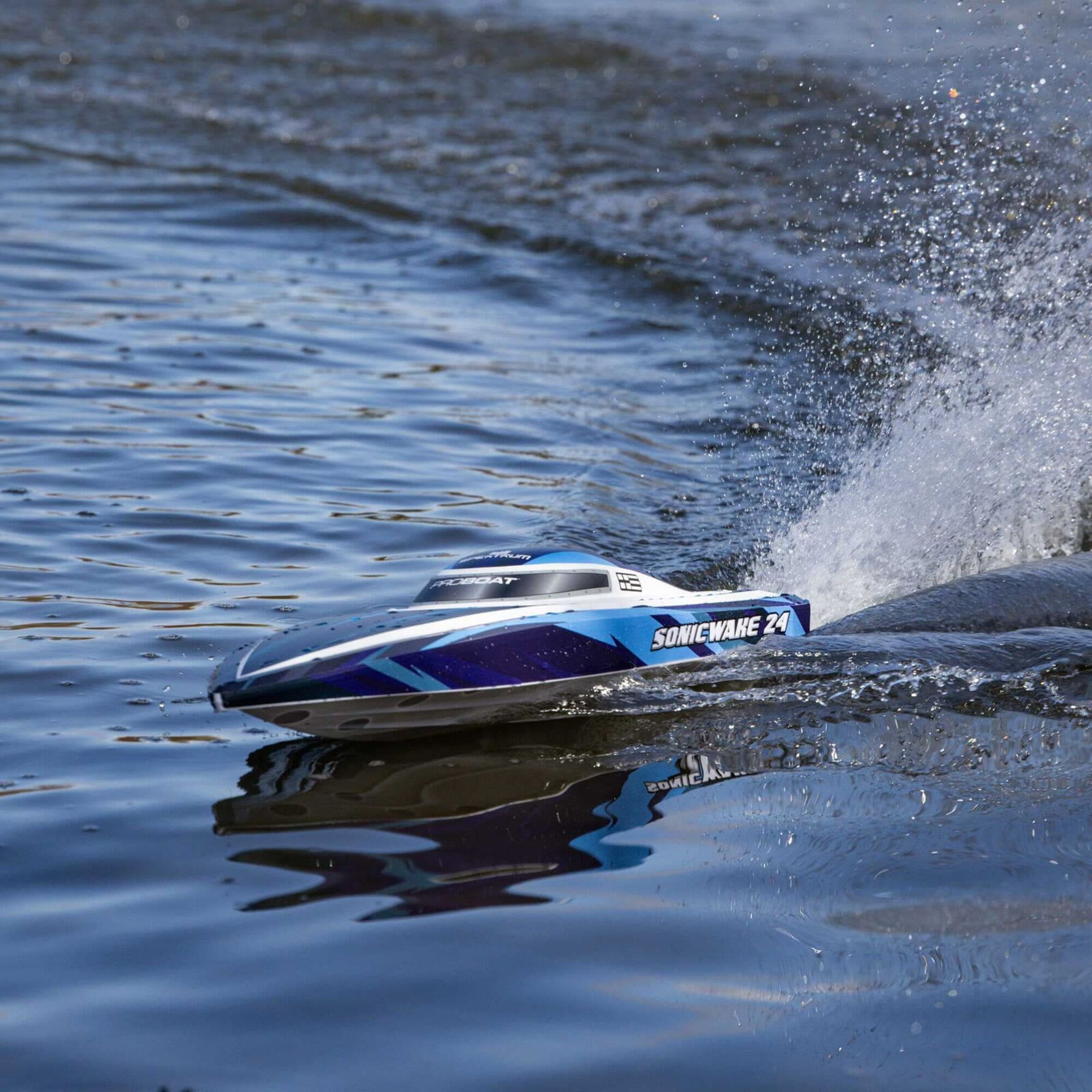 Pro Boat Sonicwake 24 Brushless RC Boot RTR in Blau