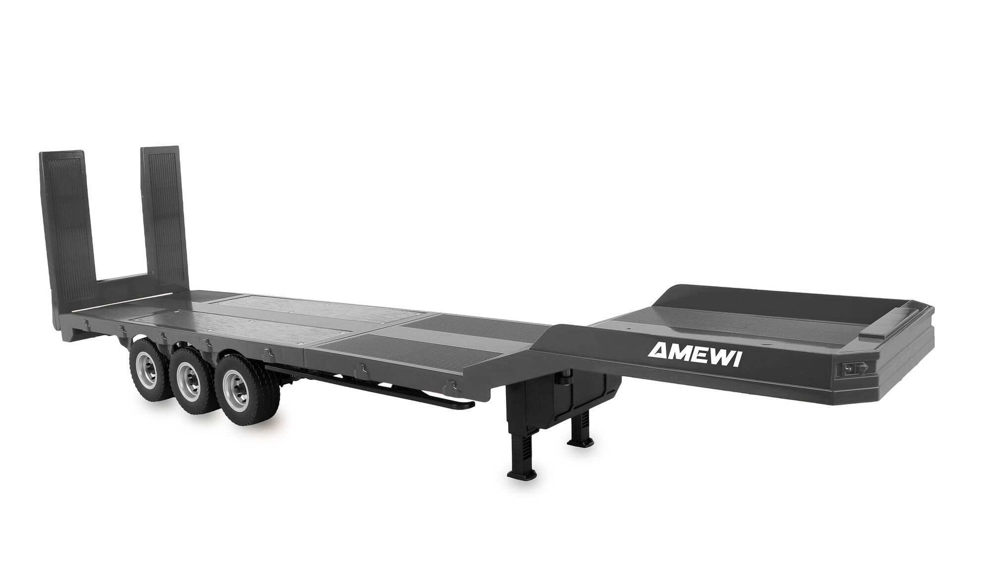 Amewi RC Tieflader-Sattelauflieger Dreiachser fuer Scania 1_18 silber_