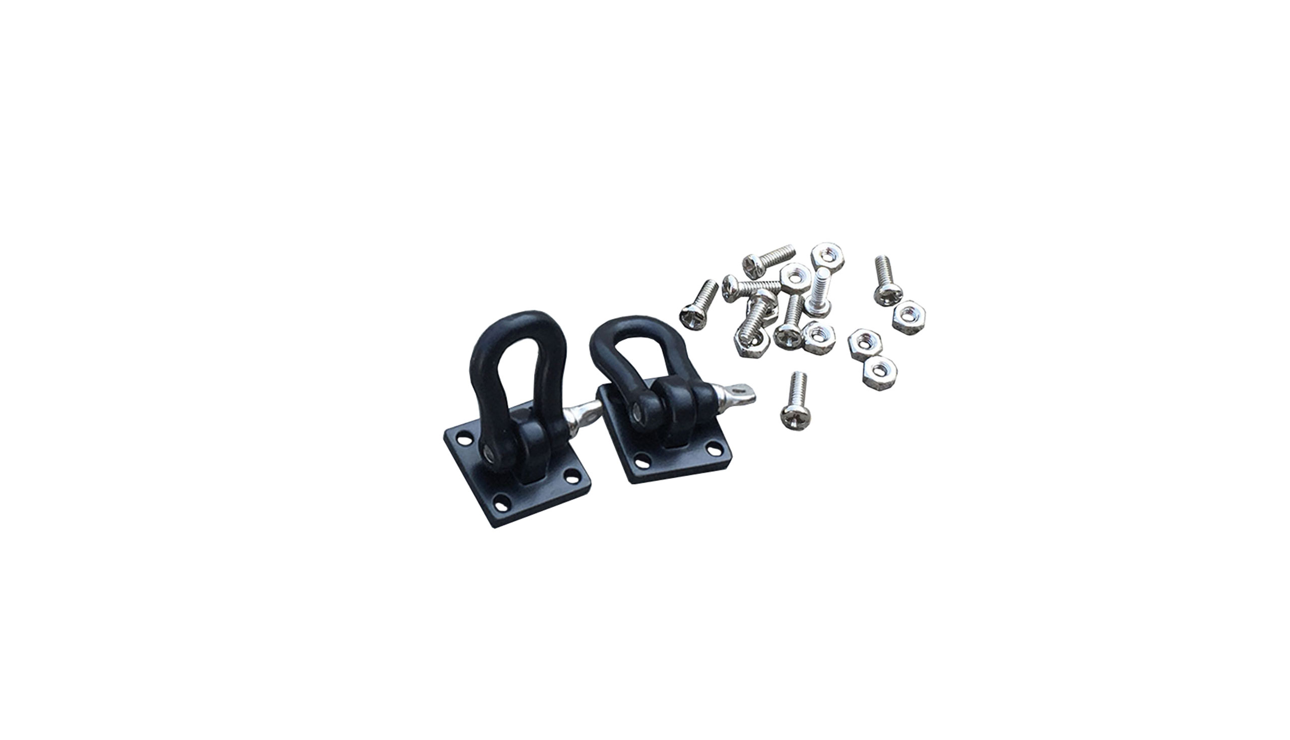 Amewi Schlepphaken Schaekel 2xSchwarz Shackle Black Mount w.Bracket - RC-Zubehoer