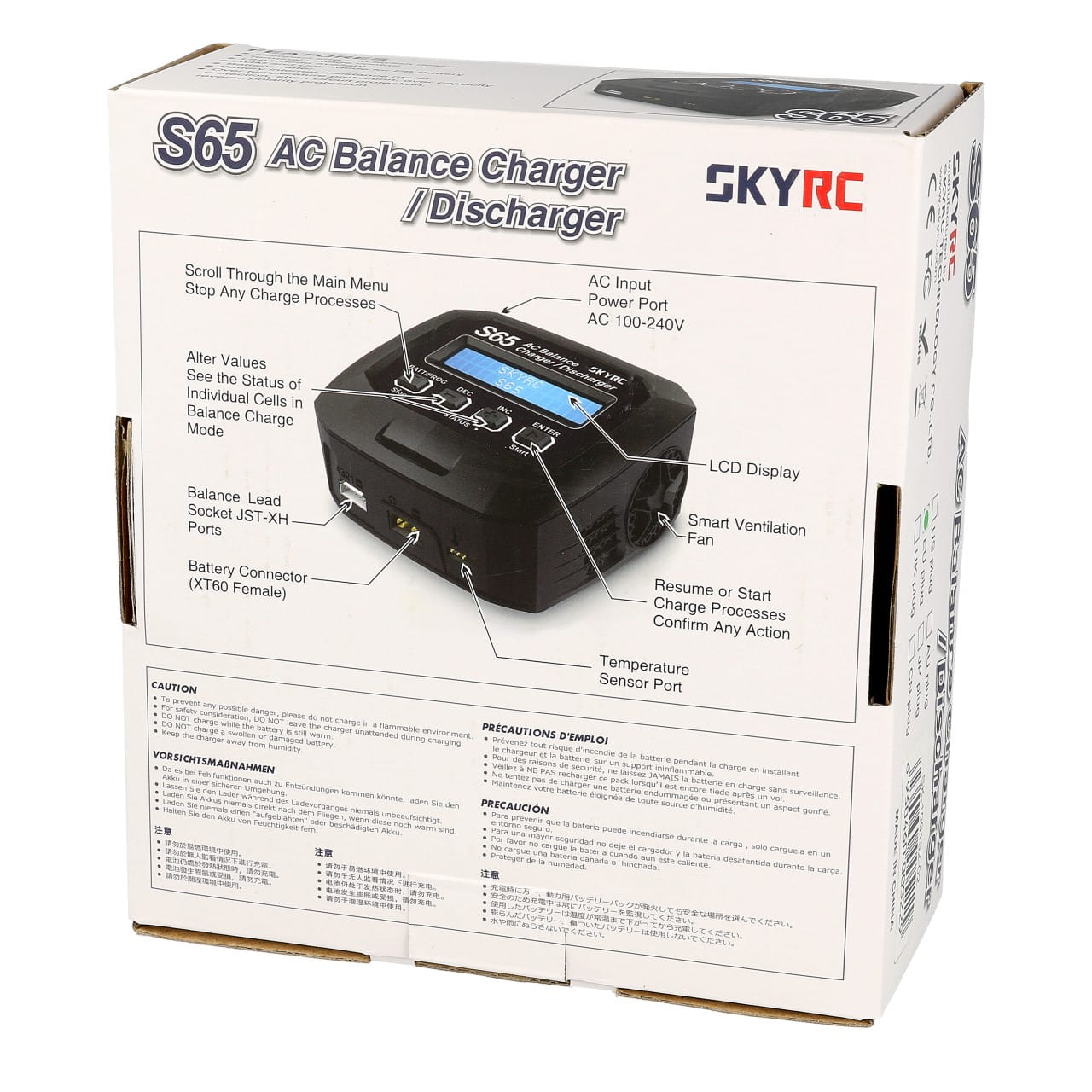 SkyRC S65 AC Ladegerät LiPo 2-4s 6A 65W Entladen 2A 10W SkyRC S65 AC Ladegerät LiPo 2-4s 6A 65W Entladen 2A 10W