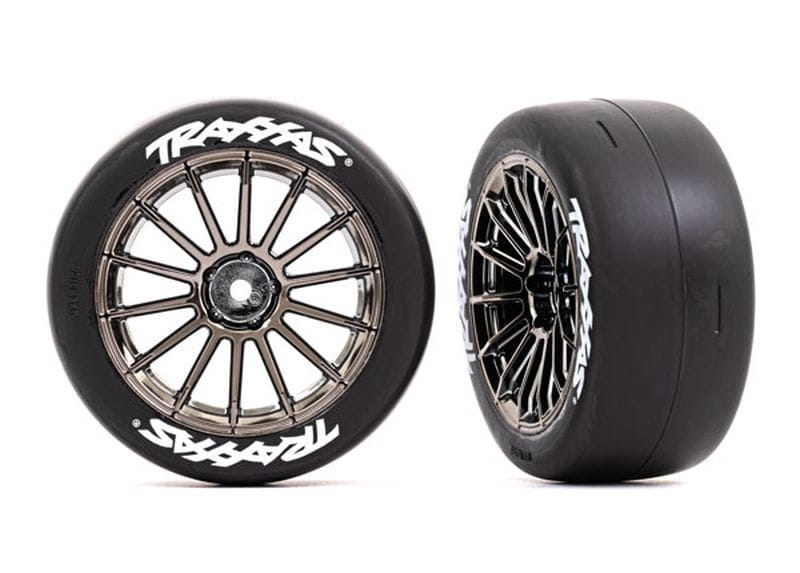 Traxxas Response 2.0 Reifen auf Felgen schwarz-chrom vorne _2_ - RC-Zubehoer