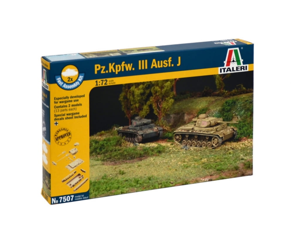 Italeri 1:72 PzKpfw. III Ausf. J Fast Ass. Kit
