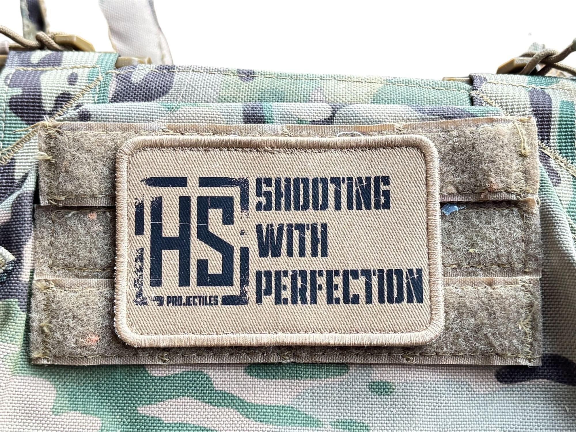 HS Projectiles Patch Sand Schwarz Klett Aufnaeher Tactical