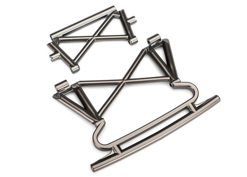 Traxxas Bumper_Halter vorn _satin schwarz chrome-plated_ - RC-Zubehoer