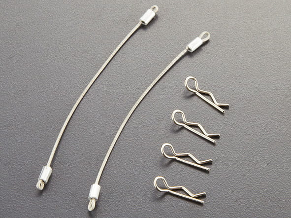 Killerbody Karosserieklammern (4 Stk.) mit Metallseil 120mm (2 Stk.)