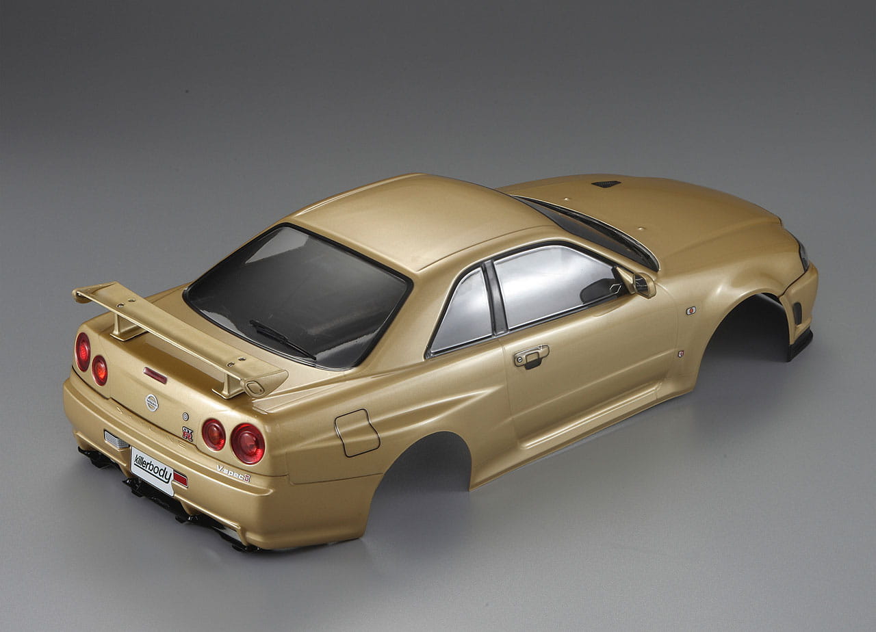 Killerbody Nissan Skyline R34 195mm Champagner Gold lackiert_ RTU all-i - RC-Zubehoer